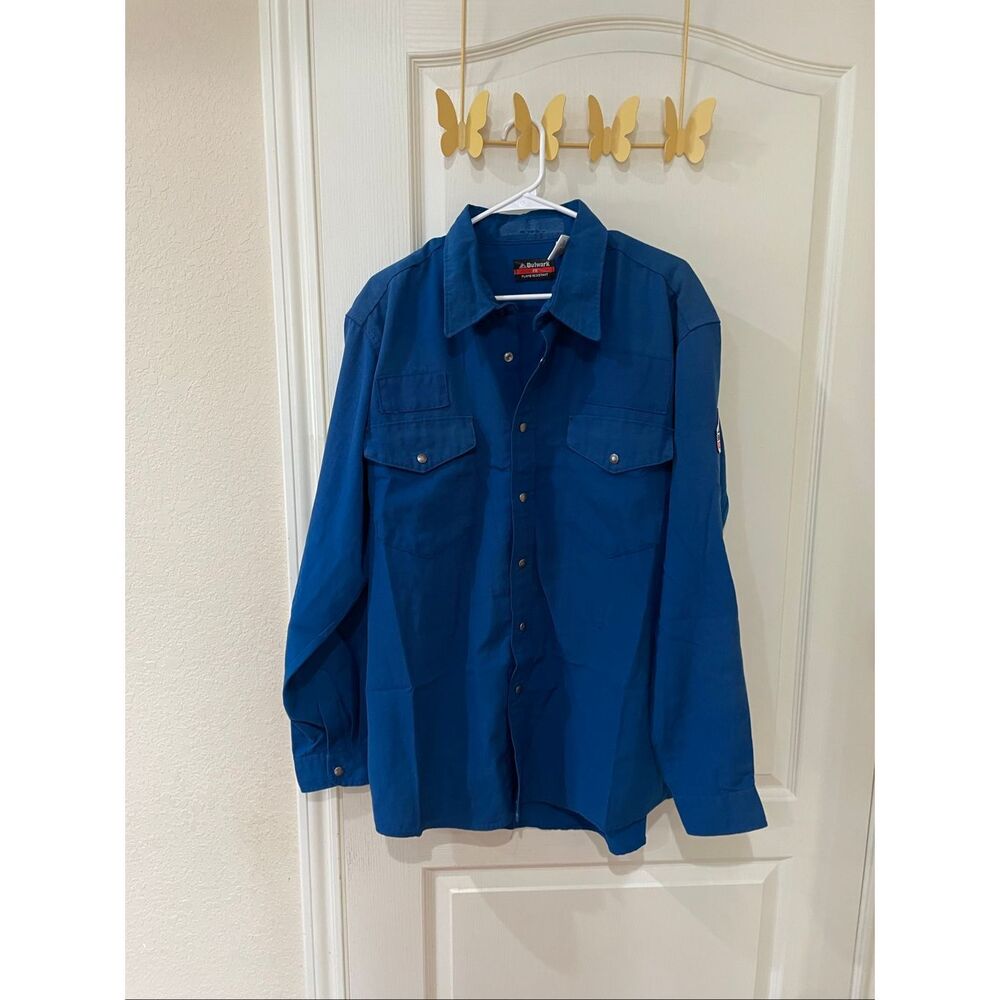Bulwark FR Men's Nomex IIIA Uniform Shirt in Royal Blue Size XL
